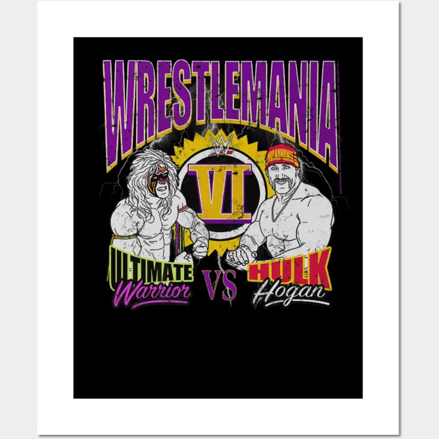 Ultimate Warrior Vs Hulk Hogan Wrestlemania Retro Wall Art by Holman